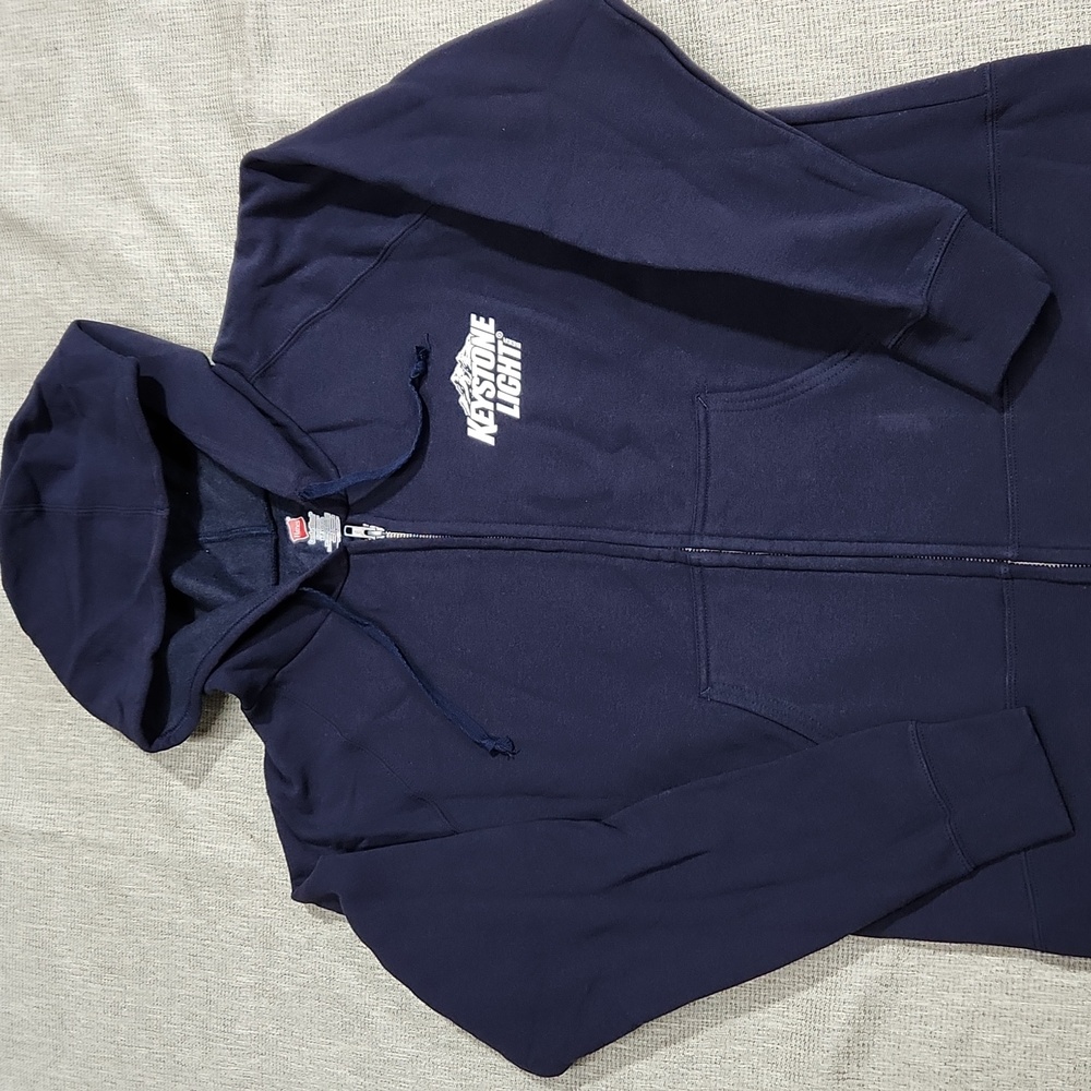 Vintage Y2K Keystone Light Zip-Up Hanes Hoodie - Size XL